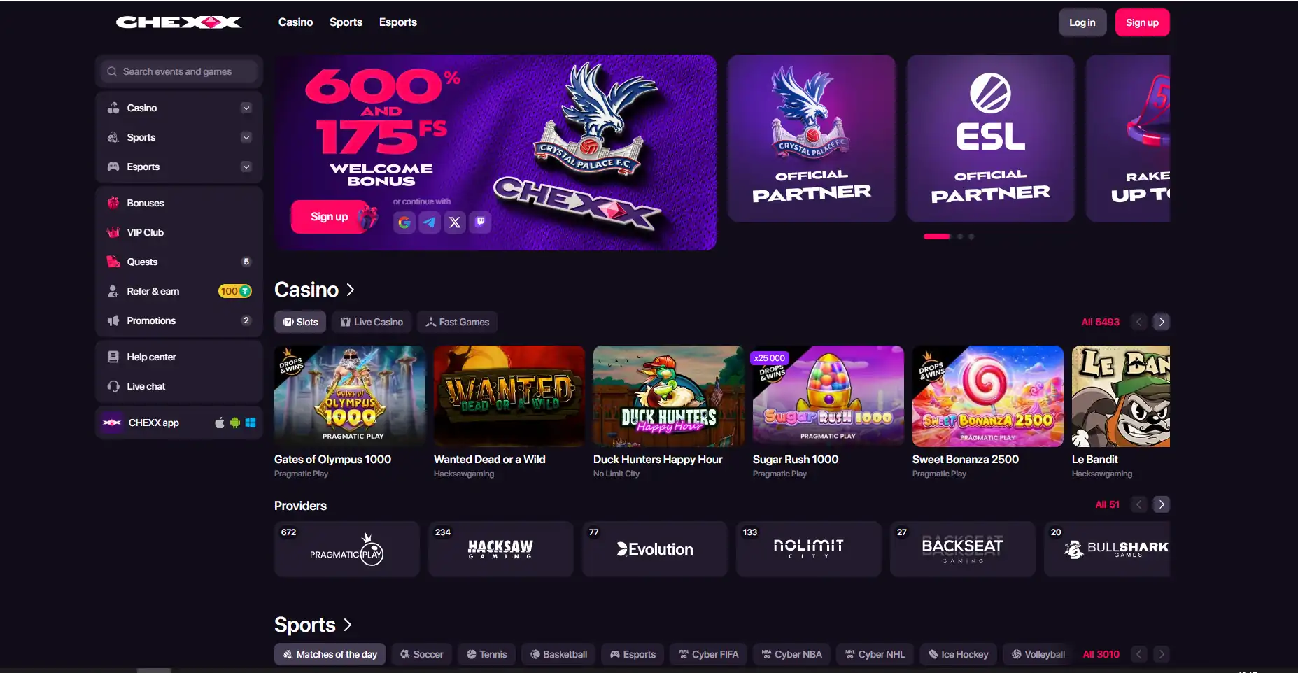 CHEXX Willkommensbonus mit Match-Bonus und Freispielen